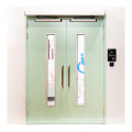 Active double leaf steel door for clean passages in hospitals